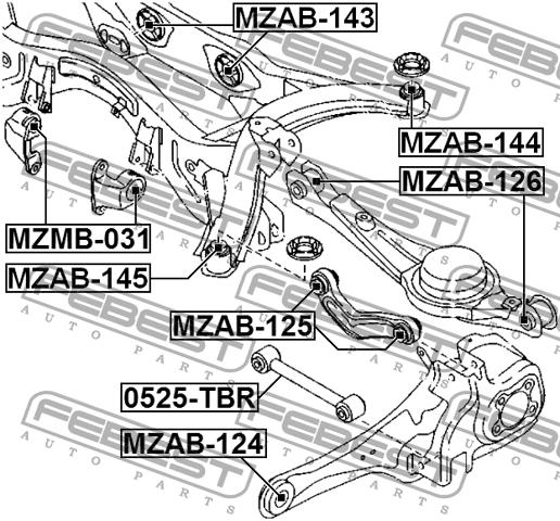 Febest Silent block rear wishbone – price [object Object] PLN