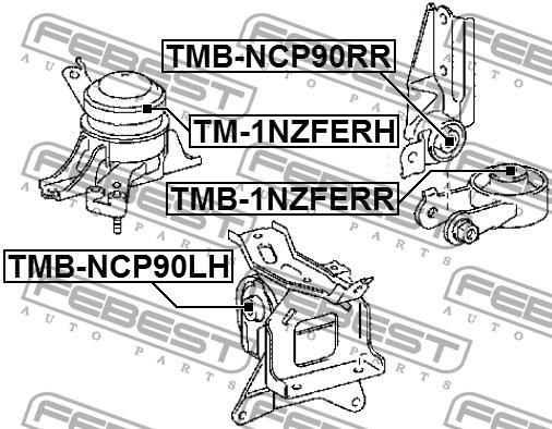 Engine mount Febest TMB-1NZFERR