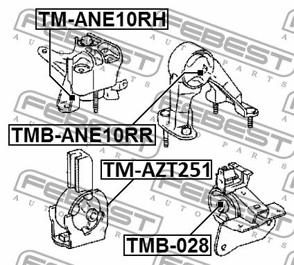 Engine mount, rear Febest TMB-ANE10RR