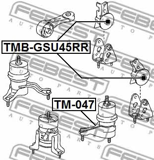Engine mount Febest TMB-GSU45RR