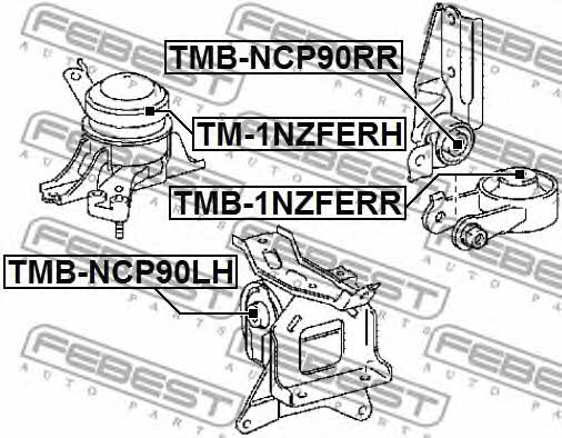 Engine mount Febest TMB-NCP90RR