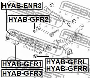 Silent block rear cross link Febest HYAB-GFR1