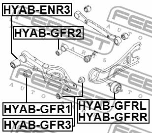 Febest Silent block rear cross link – price [object Object] PLN
