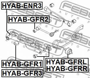 Silent block rear cross link Febest HYAB-GFR2