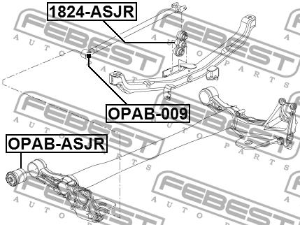 Silent block rear cross link Febest OPAB-009