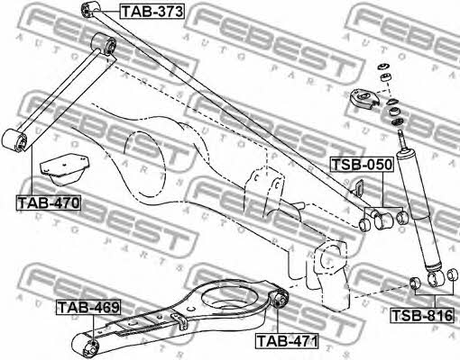 Silent block rear cross link Febest TAB-373