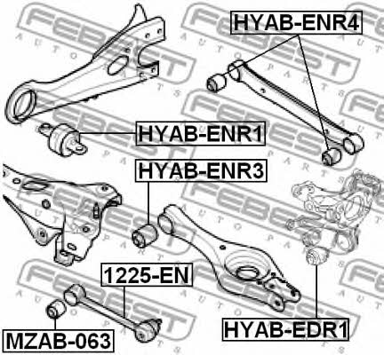 Febest Silent block rear cross link – price [object Object] PLN