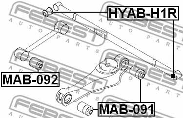Silent block rear cross link Febest HYAB-H1R