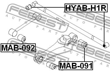 Febest Silent block rear cross link – price [object Object] PLN