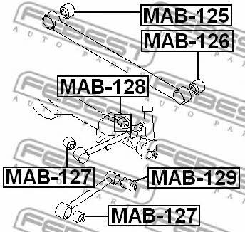 Febest Silent block rear cross link – price [object Object] PLN