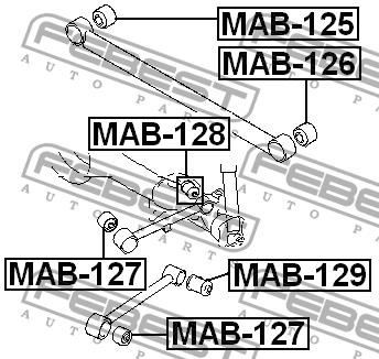 Febest Silent block rear cross link – price [object Object] PLN