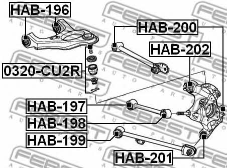 Febest Silent block, rear axle – price [object Object] PLN