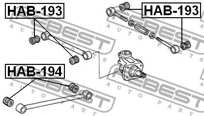 Febest Silent block, rear axle – price [object Object] PLN