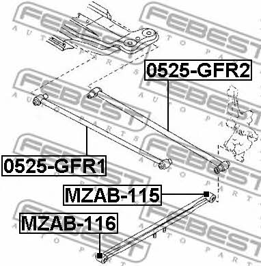 Febest Silent block, rear axle – price 39 PLN