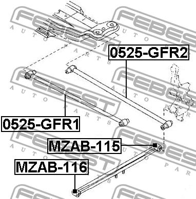Febest Silent block, rear axle – price [object Object] PLN
