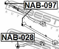 Silent block, rear axle Febest NAB-097