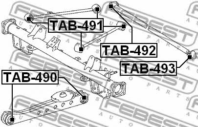 Febest Silent block, rear axle – price [object Object] PLN