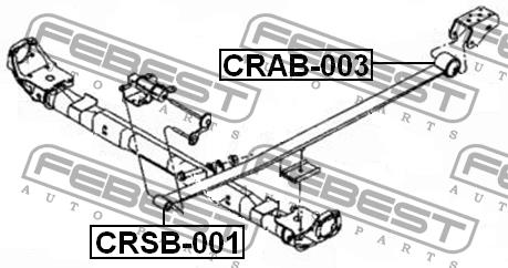 Silent block, rear springs, rear Febest CRAB-003