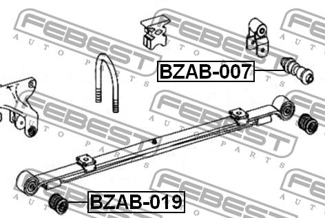 Silent block, rear springs Febest BZAB-019