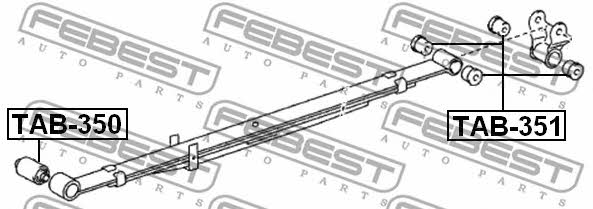 Silent block, rear springs, rear Febest TAB-351