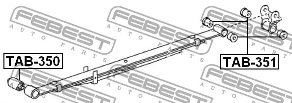 Febest Silent block, rear springs, rear – price [object Object] PLN