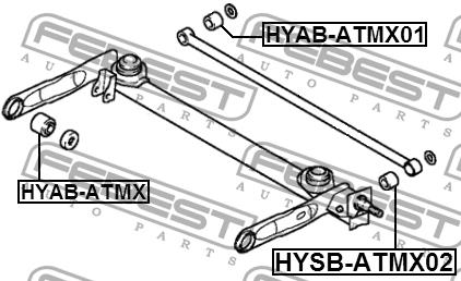Febest Silent block rear cross link – price [object Object] PLN
