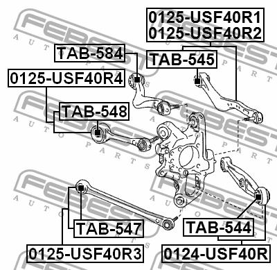 Febest Silent block rear cross link – price 30 PLN