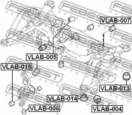 Rear axle bush Febest VLAB-015