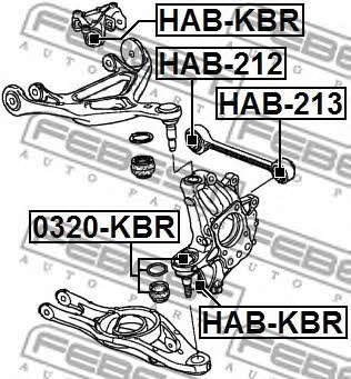 Rear axle bush Febest HAB-KBR