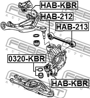 Febest Rear axle bush – price [object Object] PLN