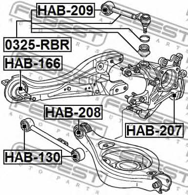 Rear axle bush Febest HAB-207