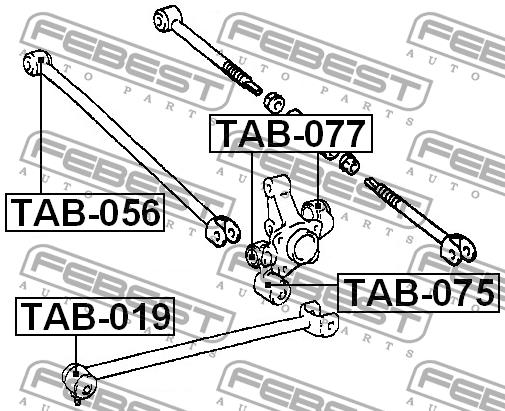Febest Rear axle bush – price [object Object] PLN