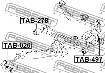 Febest Rear axle bush – price [object Object] PLN