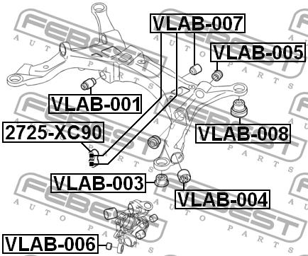 Rear axle bush Febest VLAB-006