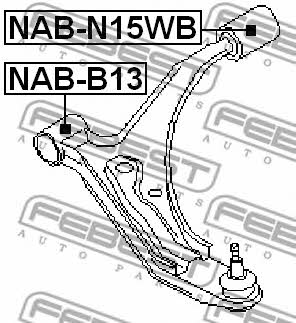 Silent block front lever rear Febest NAB-N15WB