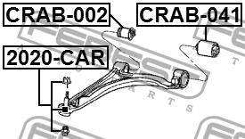 Silent block front lever rear Febest CRAB-041