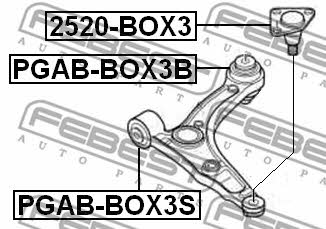 Silent block front lever rear Febest PGAB-BOX3B