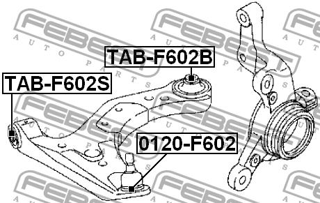Silent block front lever rear Febest TAB-F602B