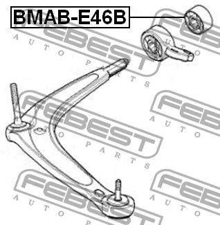 Silent block front lever rear Febest BMAB-E46B