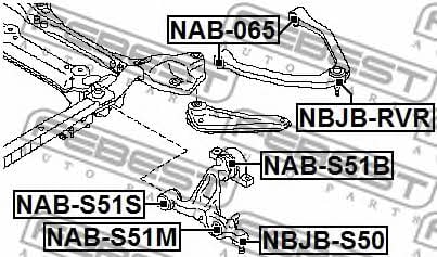 Febest Silent block front lever rear – price [object Object] PLN