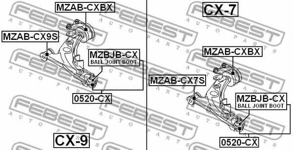 Febest Front lower control arm rear bushing – price [object Object] PLN
