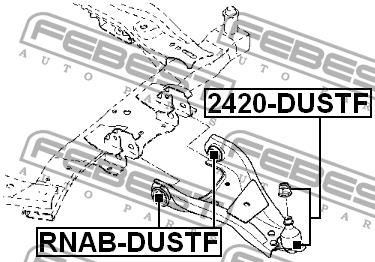 Silent block, front lower arm Febest RNAB-DUSTF