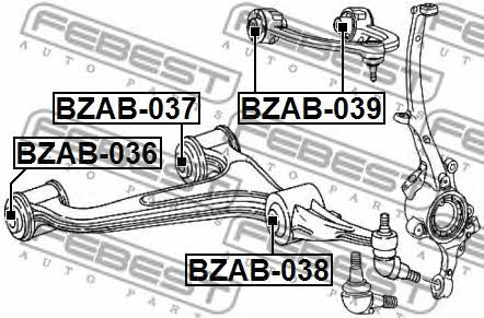 Silent block front lower arm front Febest BZAB-036