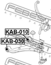 Front lower control arm front bushing Febest KAB-030