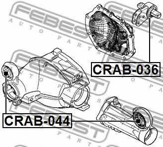 Rear bushing gearbox mounting rear Febest CRAB-036