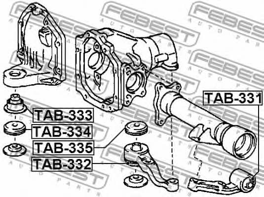 Silent block gearbox rear axle Febest TAB-331