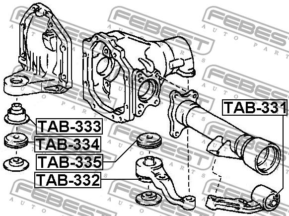 Febest Silent block gearbox rear axle – price 70 PLN