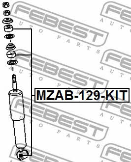 Silent block front shock absorber Febest MZAB-129-KIT