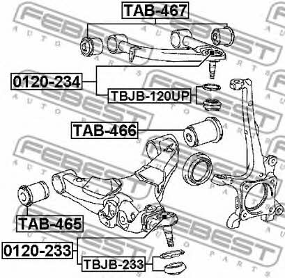 Febest Silent block front upper arm – price 43 PLN