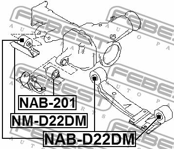 Silent block differential Febest NAB-201